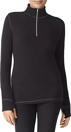 Cuddl Duds ClimateRight Women's Stretch Fleece Long Sleeve Base Layer Top -  Crew Neck - XS Black