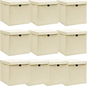 Boîtes de rangement avec couvercle 10 pcs Noir 32x32x32cm Tissu -VQU -  Cdiscount Maison