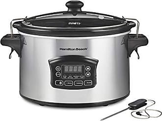 Hamilton Beach Portable 7-Quart Programmable Slow Cooker With Lid Latch  Strap, Black (33474) & Hamilton Beach Travel Case & Carrier Insulated Bag  for