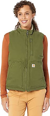 Carhartt Womens-Mock Neck Sherpa Lined Vest X-Small Regular and Plus Sizes Solid Sleeveless Outerwear Red 