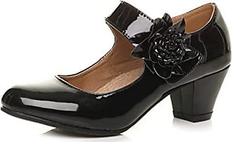 Ajvani Chaussures plates double plate-forme punk gothique à lacets pour femmes taille 
