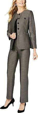 Le Suit Womens Petite 4 Button Jewel Neck Skirt Suit