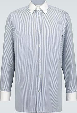 100/% cotton Medium made in Italy Eye-catching dip-dyed blue and white stripe button-down collar Etro long-sleeve shirt