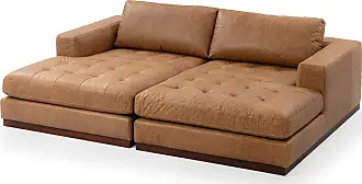 Domus 146 5-pc U-Shape Leather Sofa Sectional, Ebony