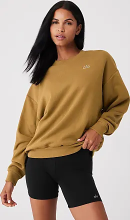 Alo Yoga Womens Sweatshirt Small Gray Crew Neck Fleece Long Sleeve Pullover
