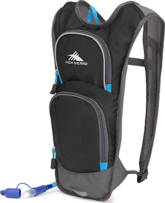 High Sierra HydraHike Hydration Backpack, Lightweight Running Backpack, Cycling, Hiking, for Men, Women & Kids, Black/Slate/Pool, 4L