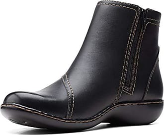 clarks womens ankle boots black leather