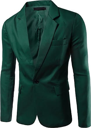 MISSMAO Mens Blazer Slim Fit Casual One Button Suits Coat Solid Blazer Business Jacket 