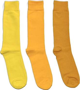 Men's Colorful Solid Citrus Gold Dress Casual Socks Size 10-13 New Wedding 