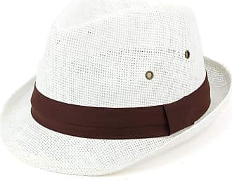 Hawkins Straw Trilby Fedora Hat with Woven Ventilation and Hibiscus Floral Band 