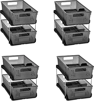 madesmart Stackable 2-Tier Organizer, Multi-Purpose Slide-Out