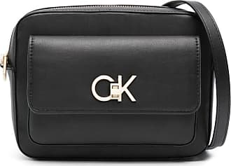 CALVIN KLEIN SHOULDER BAG WITH STUDS IN FAUX LEATHER Woman Black