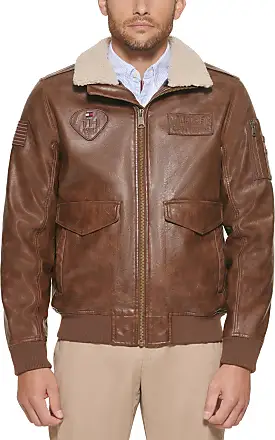 Leather biker jacket Tommy Hilfiger Brown size L International in