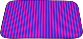 Gear New Purple and Pink Stripe Pattern Bath Rug Mat No Slip Microfiber Memory Foam