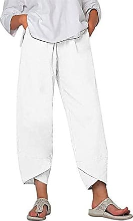 Femme Vêtements Pantalons décontractés élégants et chinos Sarouels Sarouel grande taille beige chanvre Pantalon Fantazia en coloris Blanc 