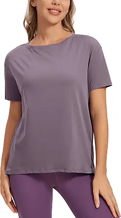 CRZ YOGA Women's Pima Cotton Short Sleeve Shirts Loose Fit Casual Tops