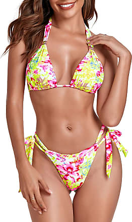 Generic 2023 Sexy Bandeau Bikini Print Women's Two-Piece Swimsuit Bikini One  Shoulder Swimwear Brazilian Set
