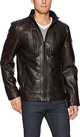 calvin klein leather jacket brown