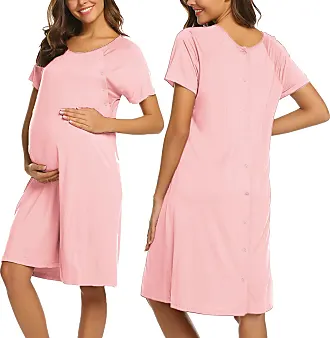 Ekouaer Womens Nursing/Delivery/Labor/Hospital Nightdress Short Sleeve  Maternity Nightgown with Button S-XXL : : Clothing, Shoes 