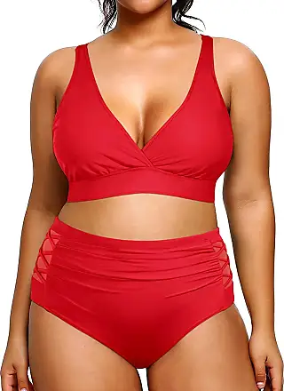  Yonique Women Plus Size Two Piece Swimsuits High