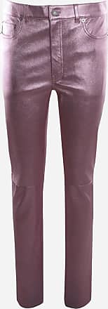eleganti e chino da Pantaloni skinny Pantaloni skinny in pelle metallizzataSaint Laurent in Pelle di colore Rosa Donna Abbigliamento da Pantaloni casual 