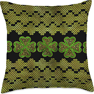 Multicolor Creativemotions Irish Shamrock Four-leaf clover Throw Pillow 18x18 
