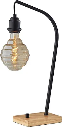 Simplee Adesso Arthur 19.5 in. Black and Antique Brass Table Lamp