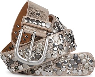 03010051 styleBREAKER studded belt with various studs and rhinestones in a vintage design