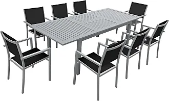 Conjunto mesa y sillas jardín 8 plazas aluminio marrón TOKYO