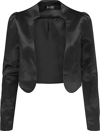Women Cropped Jacket Open Shrug Bolero Evening Blouse Coat Lambskin Leather  5650 (US 4 / UK 8) Black : : Clothing, Shoes & Accessories
