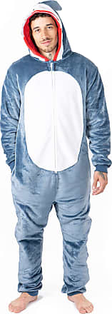 NOROZE Unisex Skeleton Shark Onesie Adult Mens Pyjamas Halloween Loungewear Supersoft Fleece Jumpsuit Playsuit