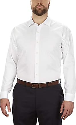 Kenneth Cole Kenneth Cole Unlisted Mens Dress Shirt Big and Tall Solid, White, 17.5 Neck 37-38 Sleeve