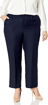 Alfred Dunner womens Plus Size Poly Proportioned Medium Casual Pants, Navy, 24 US