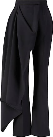 Alexander McQueen Wolle Hose Aus Woll-grain De Poudre in Schwarz Damen Bekleidung Hosen und Chinos Hose mit gerader Passform 