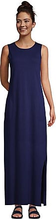 Lands End Womens Petite Cotton Jersey Sleeveless Swim Cover-up Maxi Dress - Lands End - Blue - XS