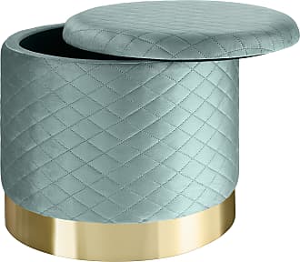 Pouf sgabello 43x35x35 in velluto blu