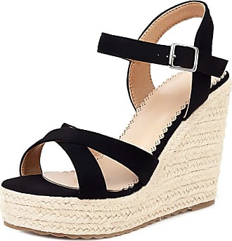 Aimik 2020 Wedges Sandals,Womens Open Toe Ankle Strap Buckle Platform Wedges Espadrilles Flatform Roman Shoes 