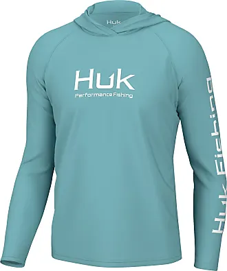  HUK Standard Icon X Hoodie, Fishing Shirt with Sun Protection  for Women, Azure Blue, X-Small : Clothing, Shoes & Jewelry