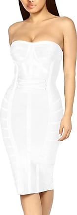 HyBrid & Company Womens Sexy Strapless Bodycon Stretch Bandage Dress for Party and Formal Gatherings DRBD71794X White 2X