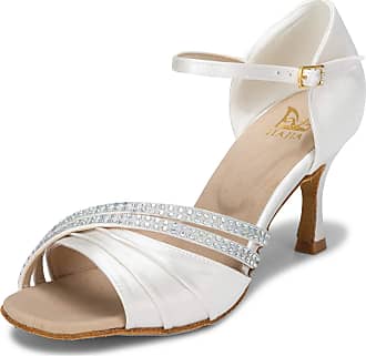 JIAJIA 20511 Latin Women's Sandals 2.7'' Flared Heel Super Satin Dance Shoes