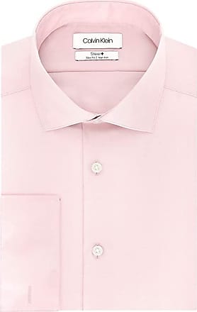 Calvin Klein Mens Dress Shirt Slim Fit Non Iron Solid French Cuff