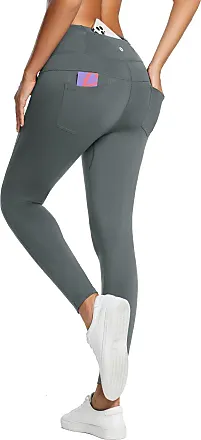 HRSR Yoga Hot Style Women High Waist Thermals Faux Denim Jeggings Leggings  Jeans(Gray,XL) 