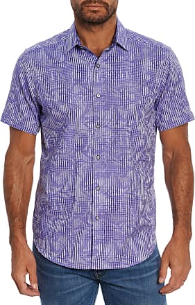 Details about   Olefant Men Short Sleeve Button Down Shirt Blue Purple Checkered Size XL Nwt 