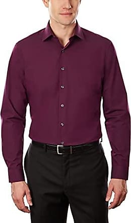Kenneth Cole Kenneth Cole Unlisted Mens Dress Shirt Slim Fit Solid, Raspberry, 15-15.5 Neck 32-33 Sleeve