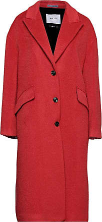 Manteau long Laines Paltò en coloris Rouge Femme Vêtements Manteaux Manteaux longs et manteaux dhiver 