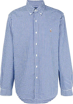 ralph lauren blue and white checkered shirt