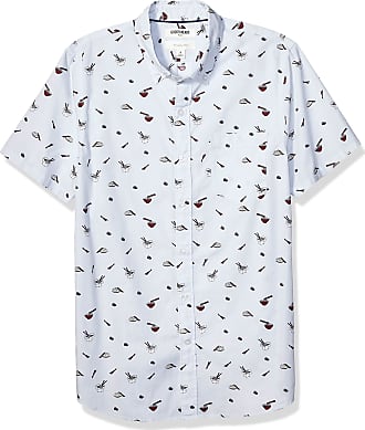 Goodthreads Men's Standard-Fit Short-Sleeve Printed Poplin Shirt 