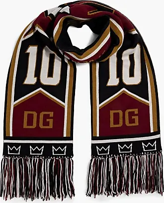 DOLCE & GABBANA Fringed printed silk-twill scarf