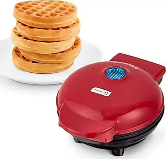 Dash Mini Waffle Maker (2 Pack) for Individual Waffles Red and Metallic  Blue