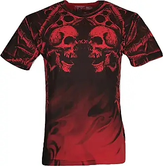 ARCHAIC by AFFLICTION Men's T-Shirt COLLISON Red Biker Skull Biker S-4XL  $40 NW 
